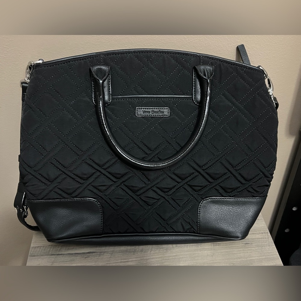 Vera Bradley NWT Day Off Satchel Black Microfiber